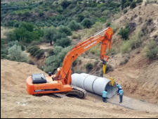 Obra hidráulica. Obra de fábrica carretera de Lugros a Purullena (Granada).